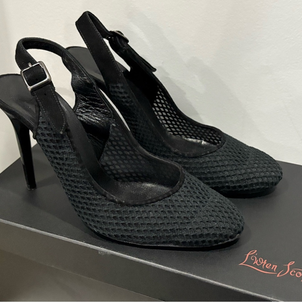 L'Wren Scott Black Mesh Heels